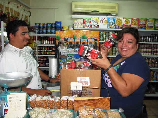 Dropped them off at Greenhouse to Evelia and she is helping get them to the woman who will use them for packaging greenhouse store san pedro belize